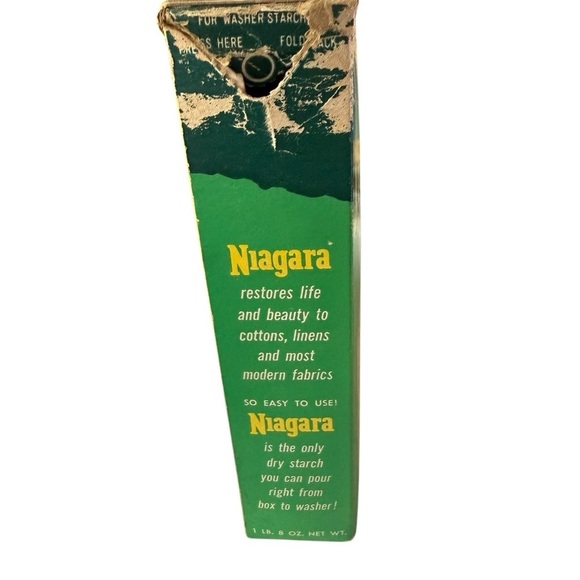 Niagara Instant Laundry Starch Vintage Box (1960s) 1/3 full of product 8 1/2 in - Picture 2 of 6